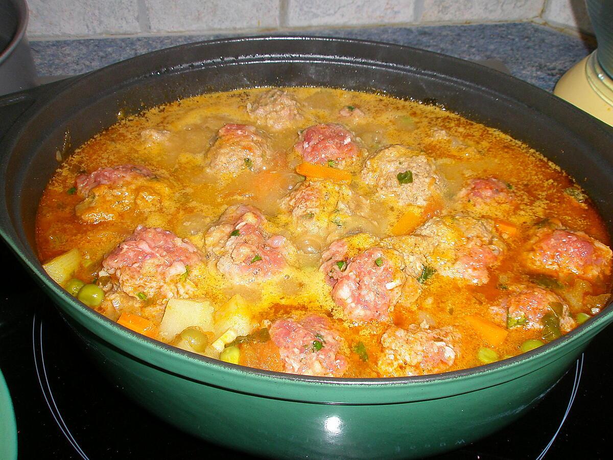 recette Tajine de Boulettes aux petits pois et épices