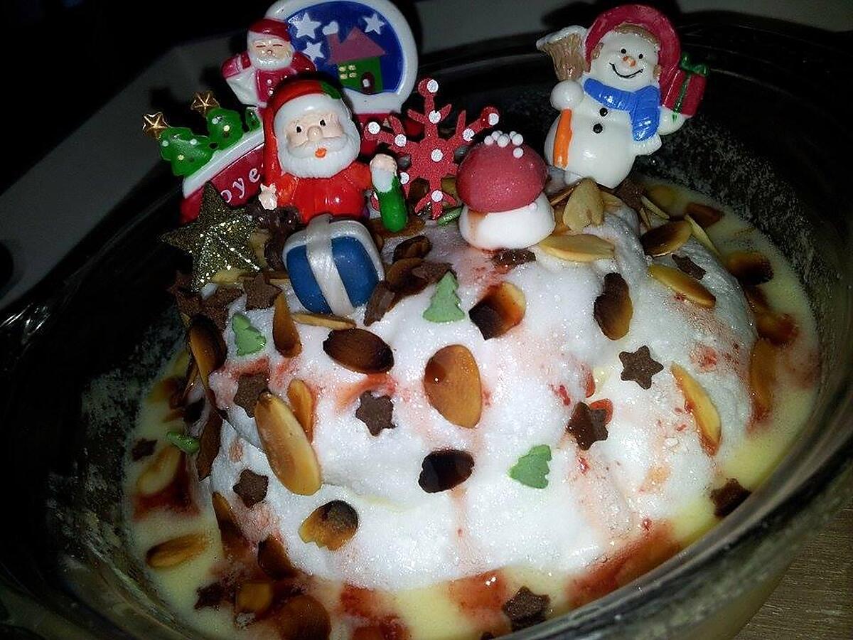 recette Ile Flottante de Noel au citron et framboises