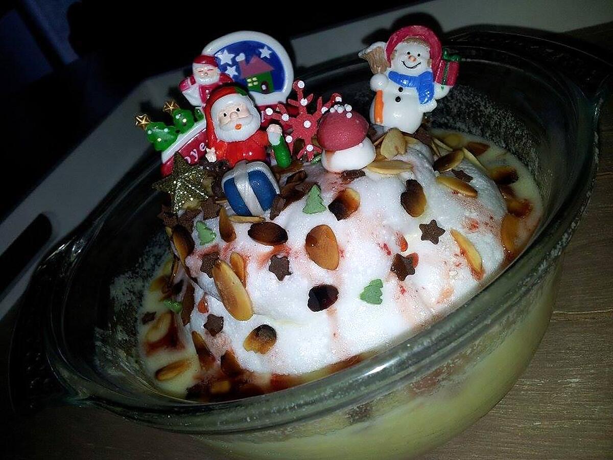 recette Ile Flottante de Noel au citron et framboises