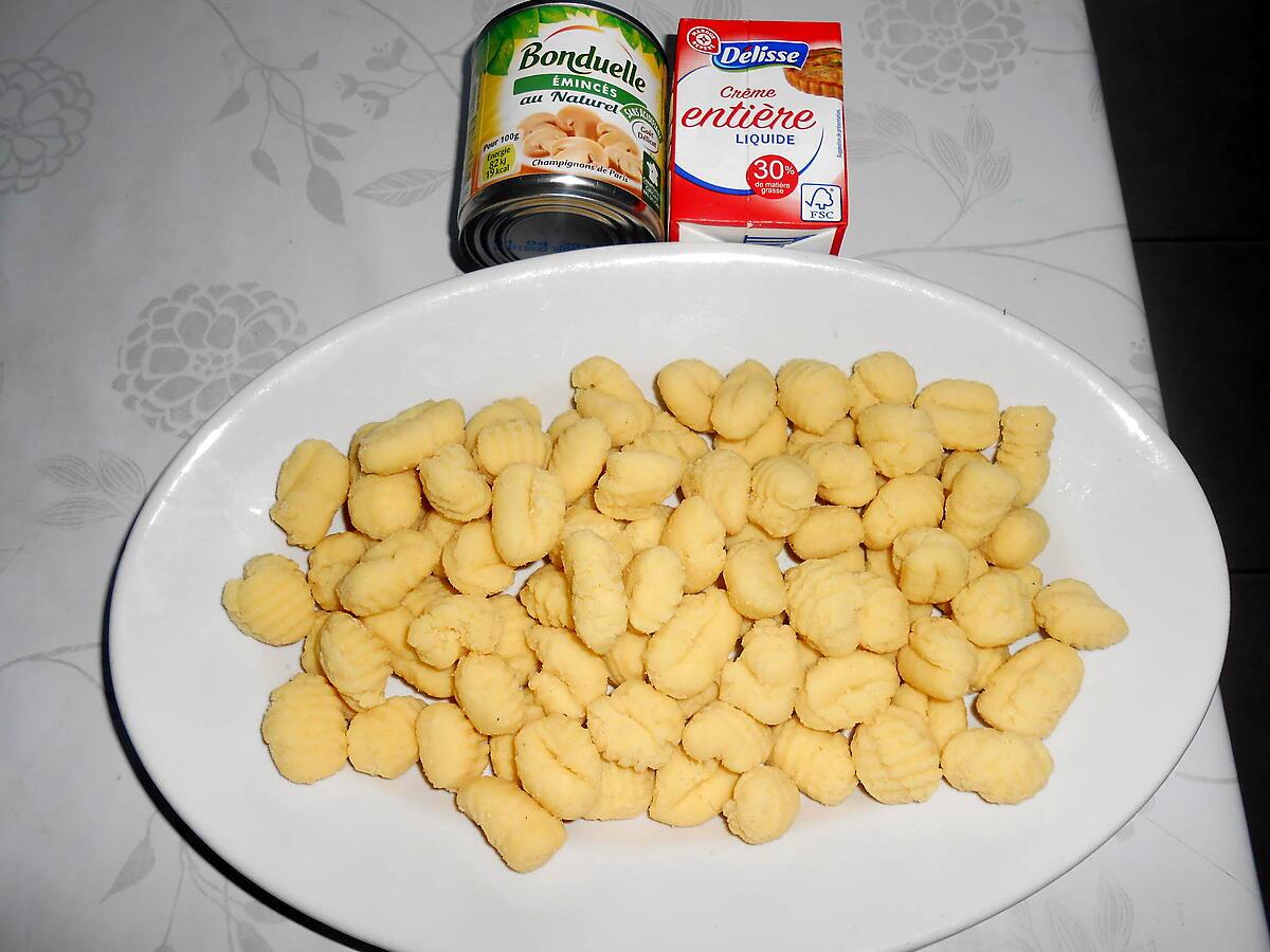 recette GNOCCHI CREME CHAMPIGNONS