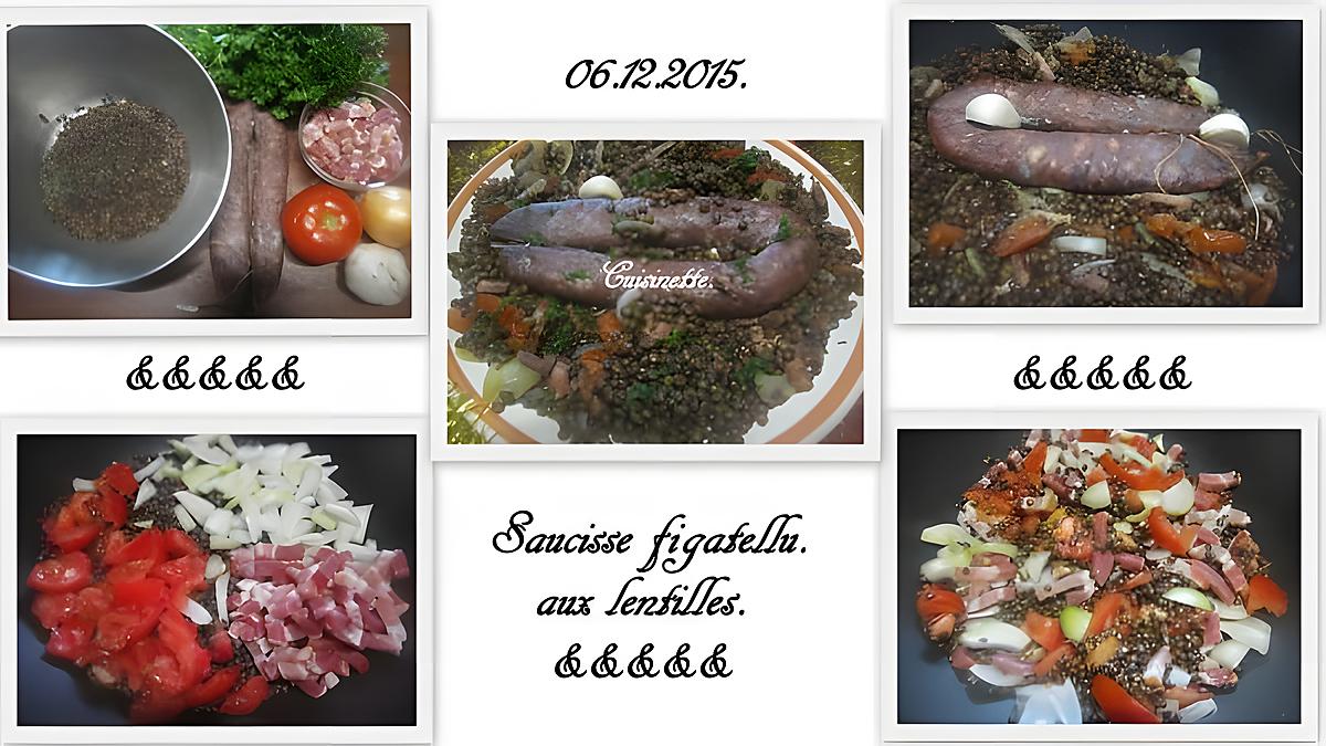 recette Saucisse figatellu aux lentilles.