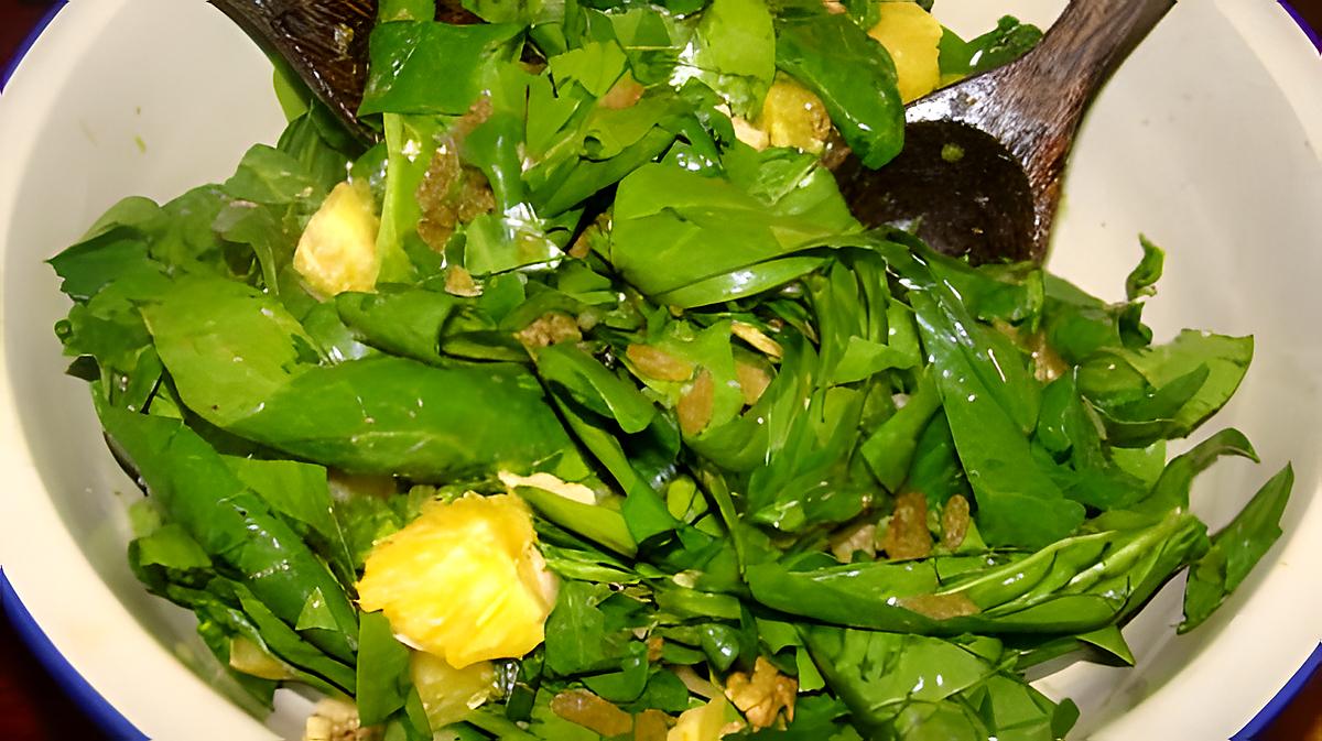 recette Salade d'épinards, noix et oranges au curry