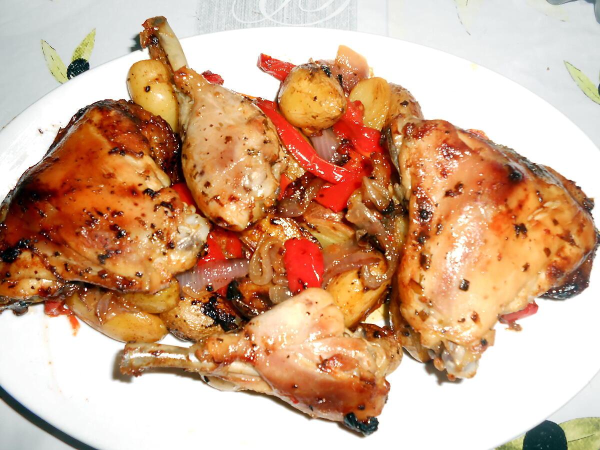 recette POULET A LA GRECQUE ET SES PETITES RATTES