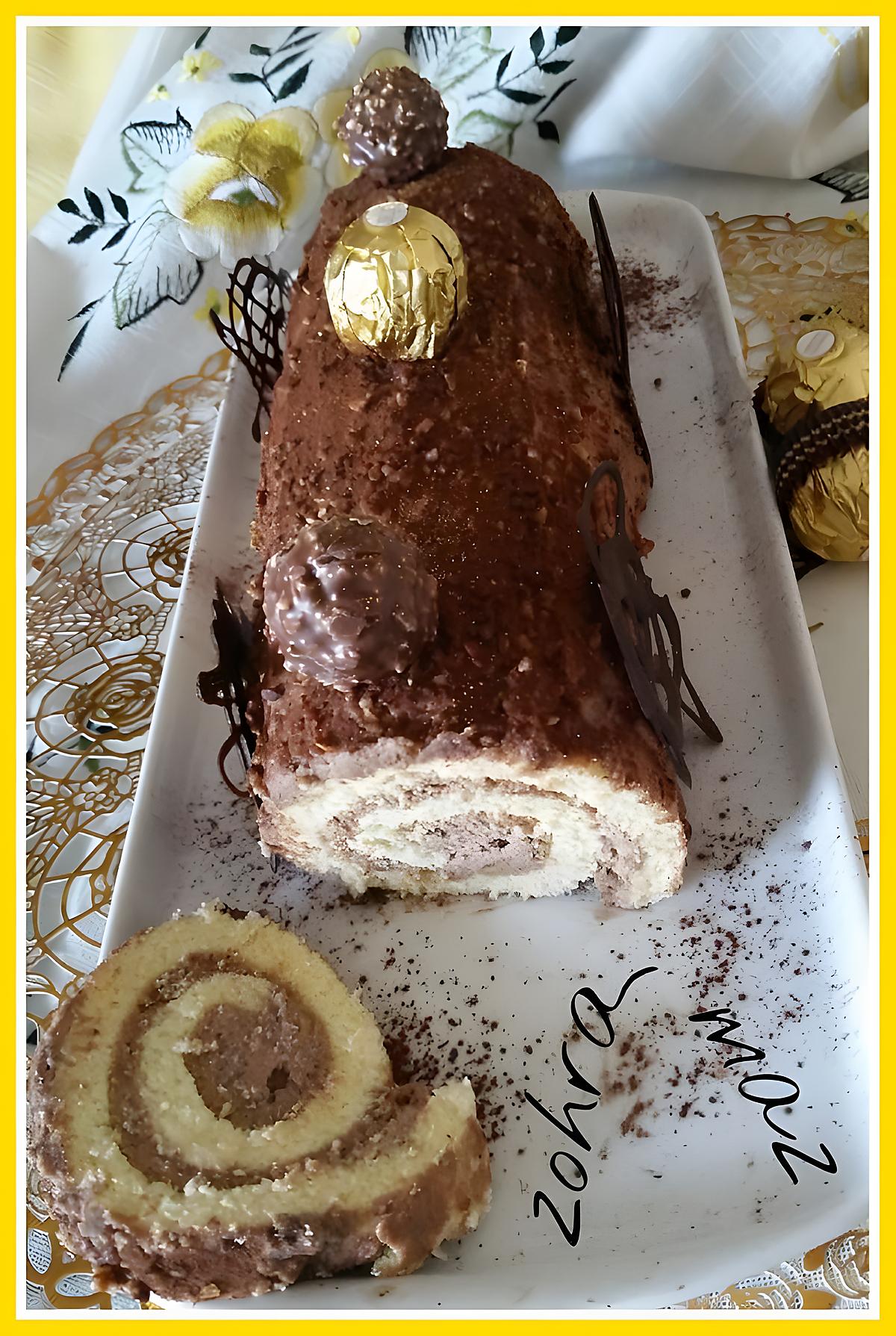 recette Bûche roulée au férréro rocher