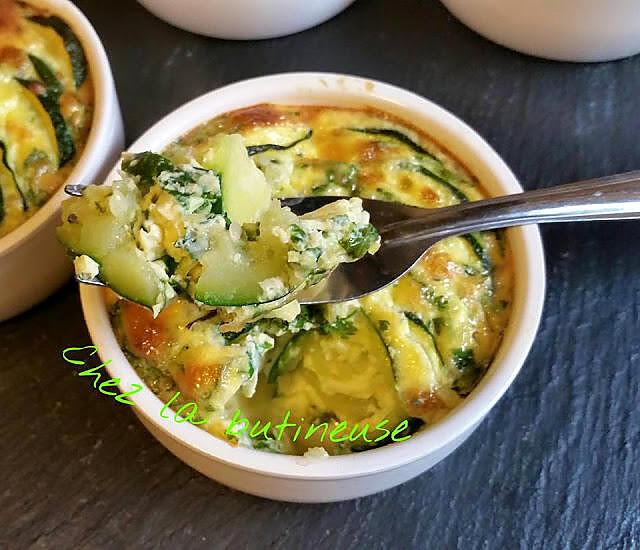 recette Minis clafoutis aux courgettes et coriandre