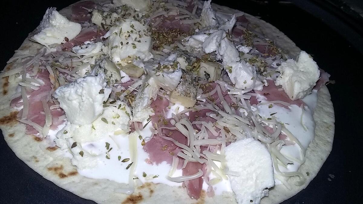 recette Pizza wrap roulé jambon fromage