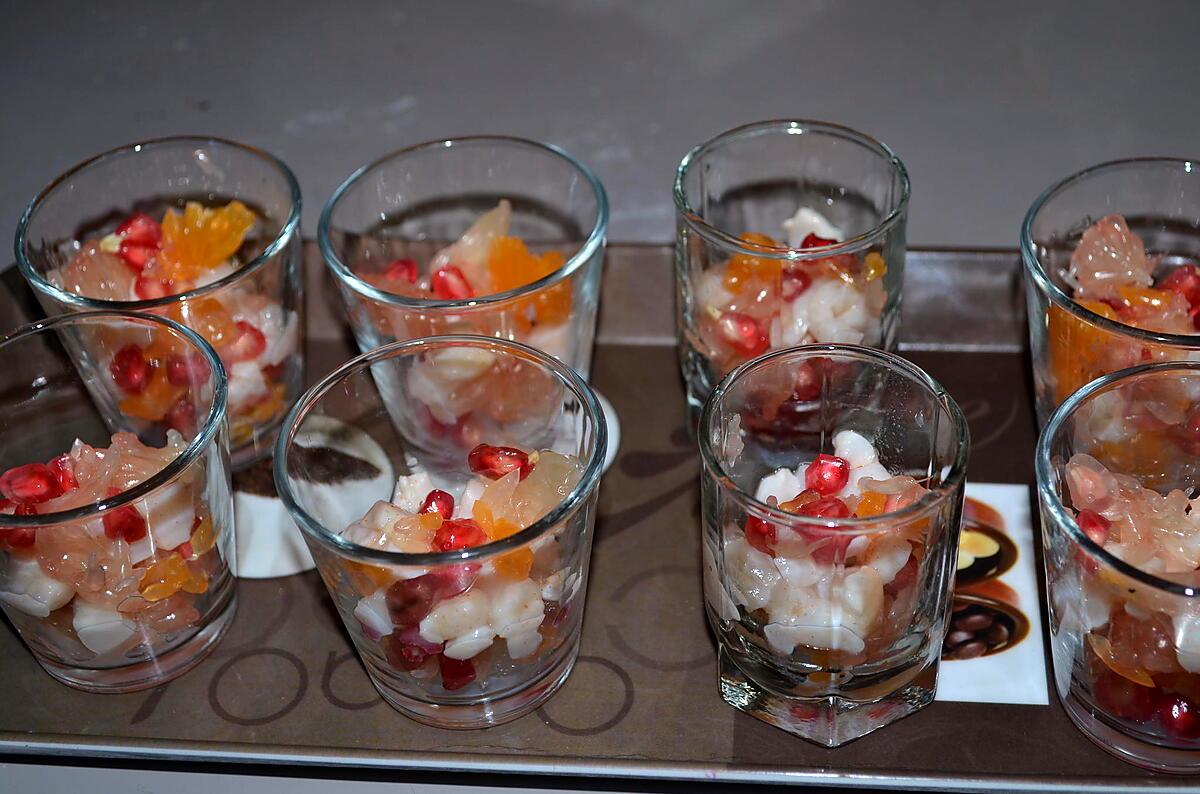 recette TARTARE DE ST JACQUES AUX AGRUMES EN VERRINE