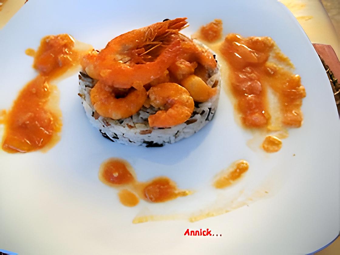 recette Gambas & son coulis de tomates épicé