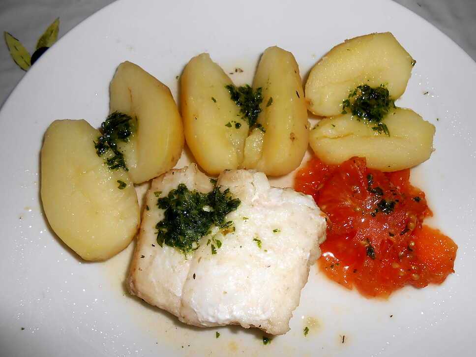 recette DOS DE CABILLAUD AU BEURRE PERSILLE