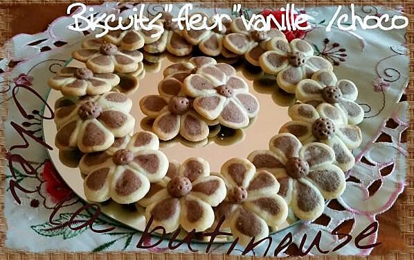 recette Biscuits"fleurs" choco/vanille