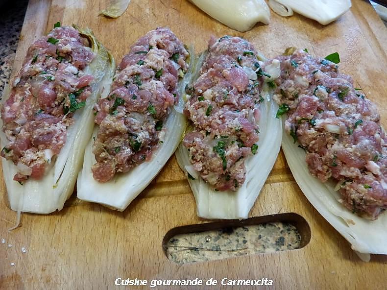 recette Endives farcies et béchamel au Gorgonzola