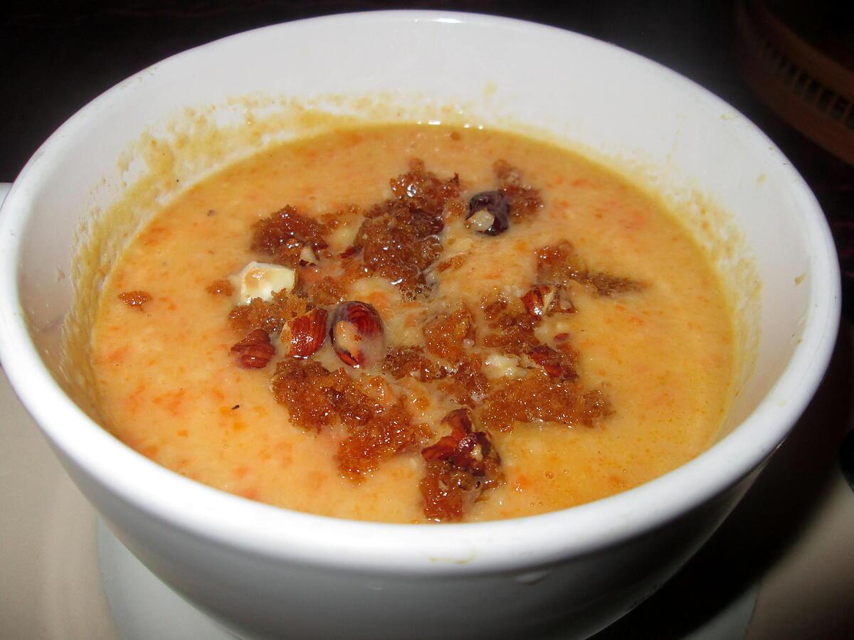 recette velouté de panais, topinanbours  aux éclats de noisettes de lilimarti