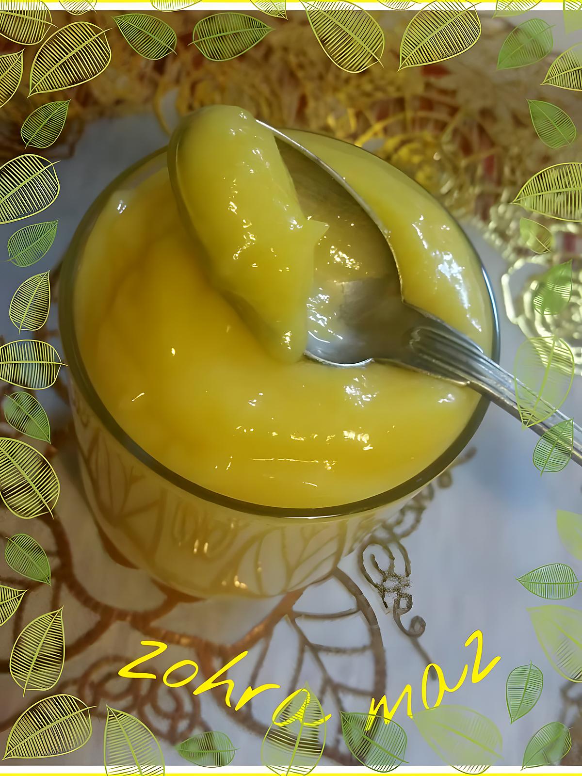 recette LEMOND CURD(crème au citron sans beurre)