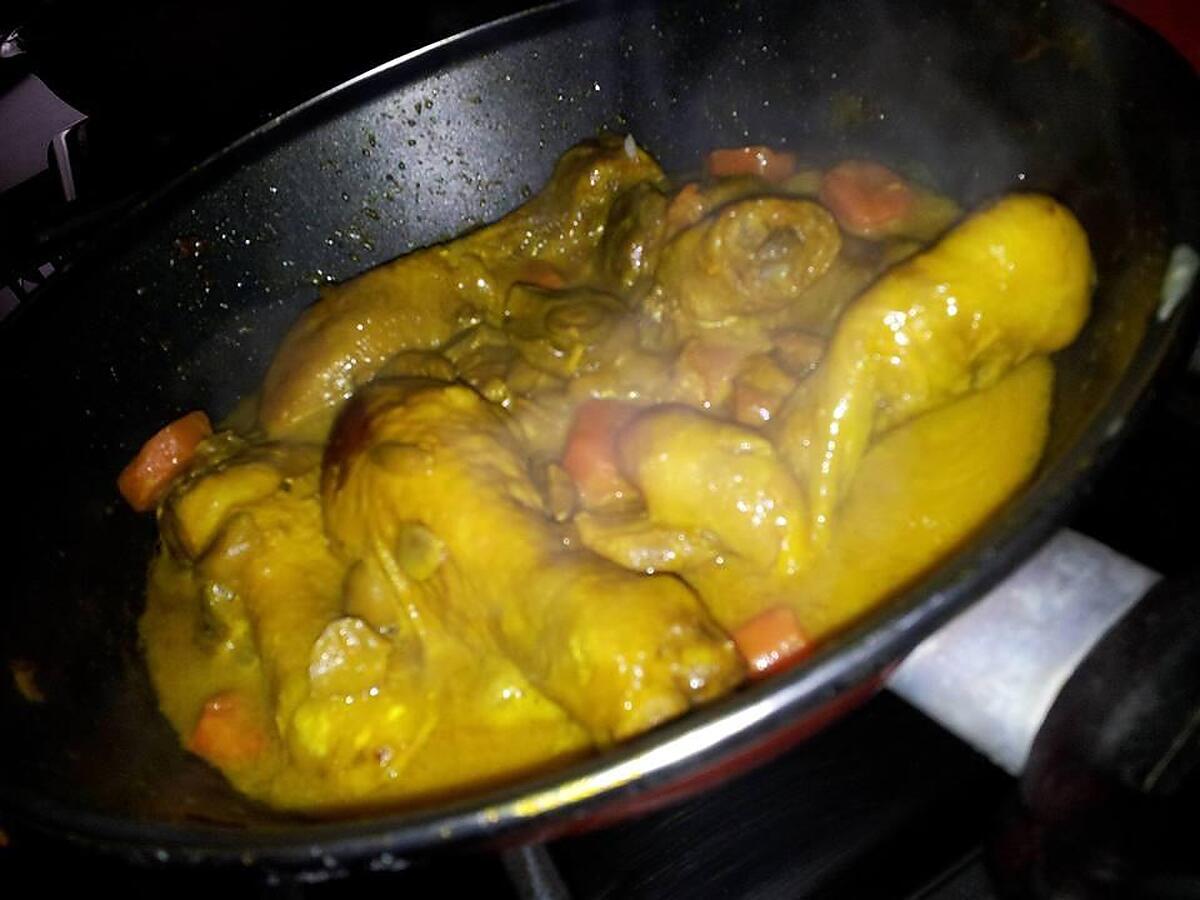 recette Ragoût de poulet au carottes et champignon epicée au cumin