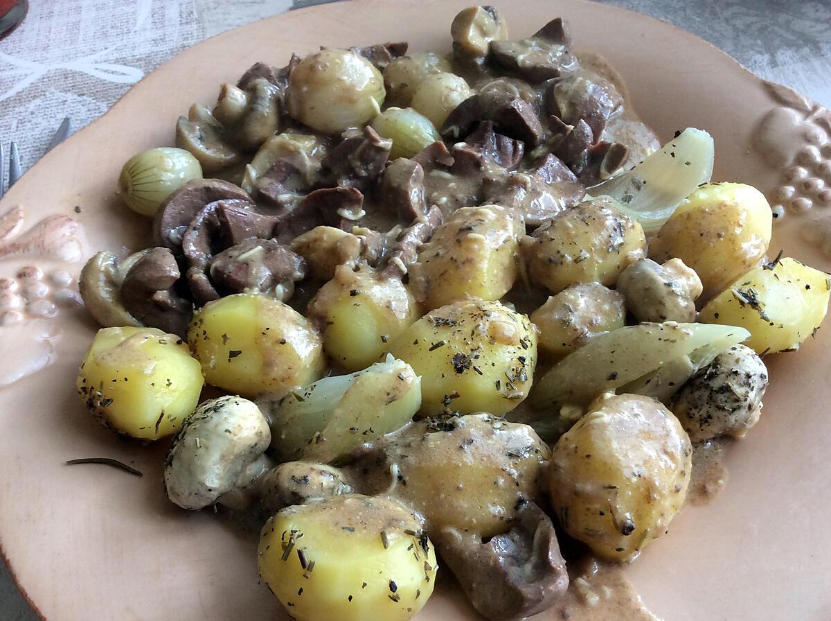 recette rognons de porc à la crème et champignons