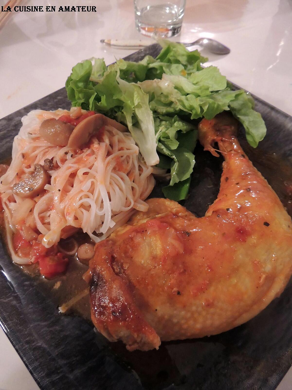 recette Poulet façon  chasseur