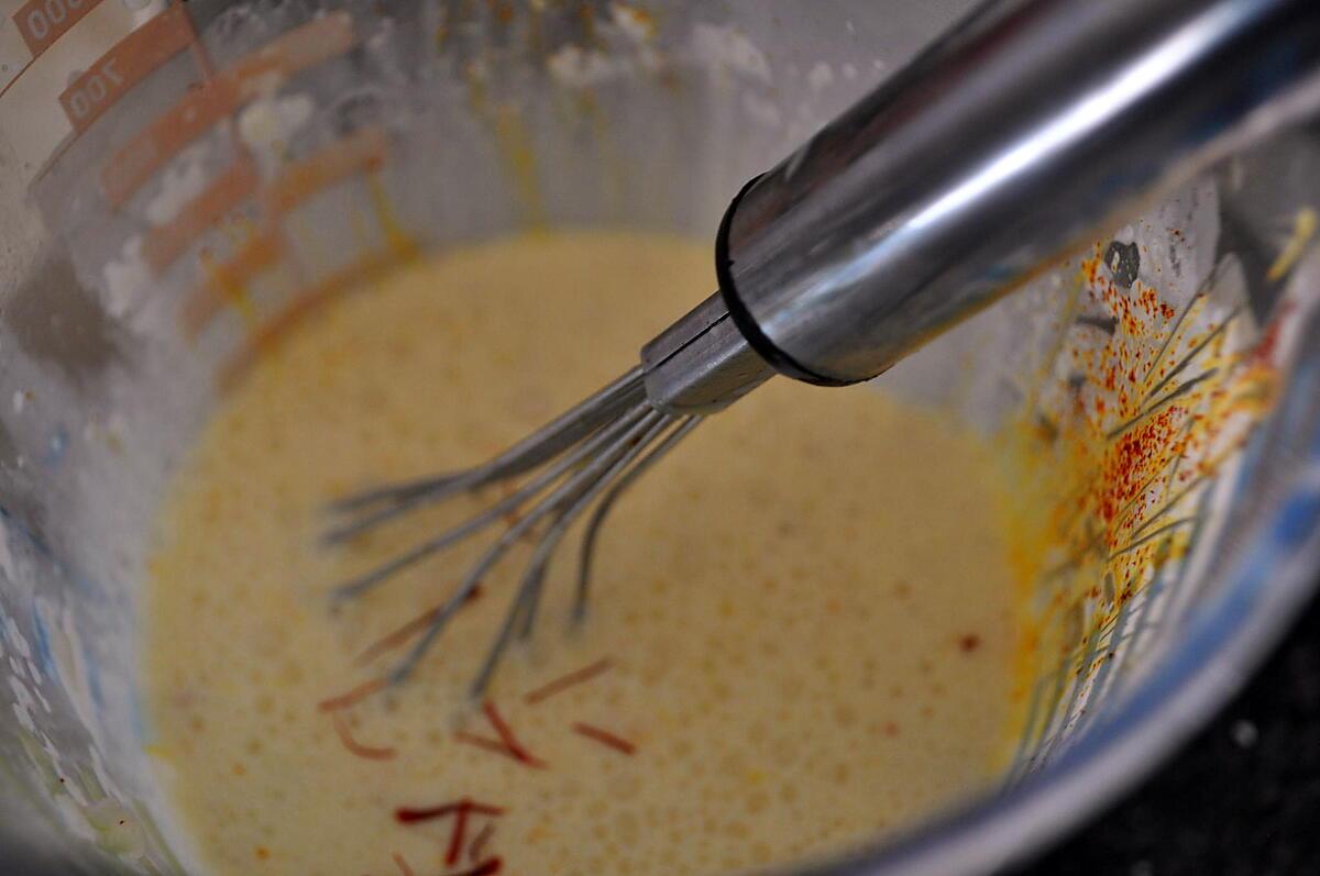 recette Gratin sauce safrané de st Jacques, crevettes et champignons