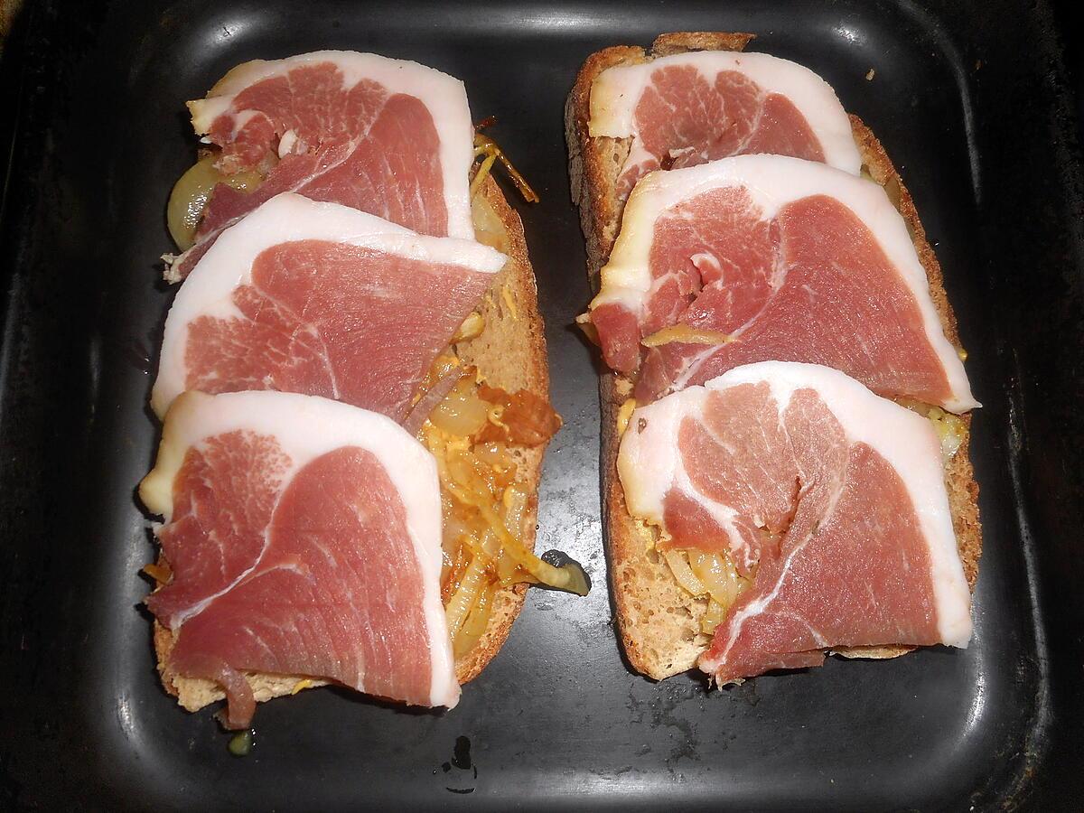 recette tartine au jambon d auvergne et fromage de chevre