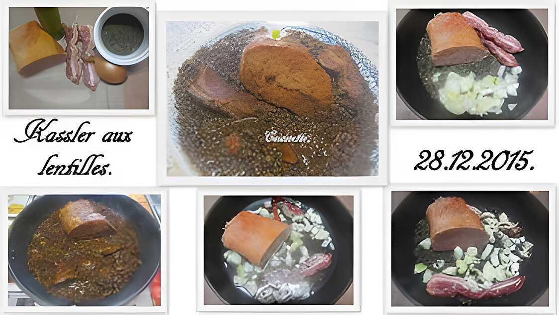 Recette de Rôti kassler aux lentilles. par cuisinette