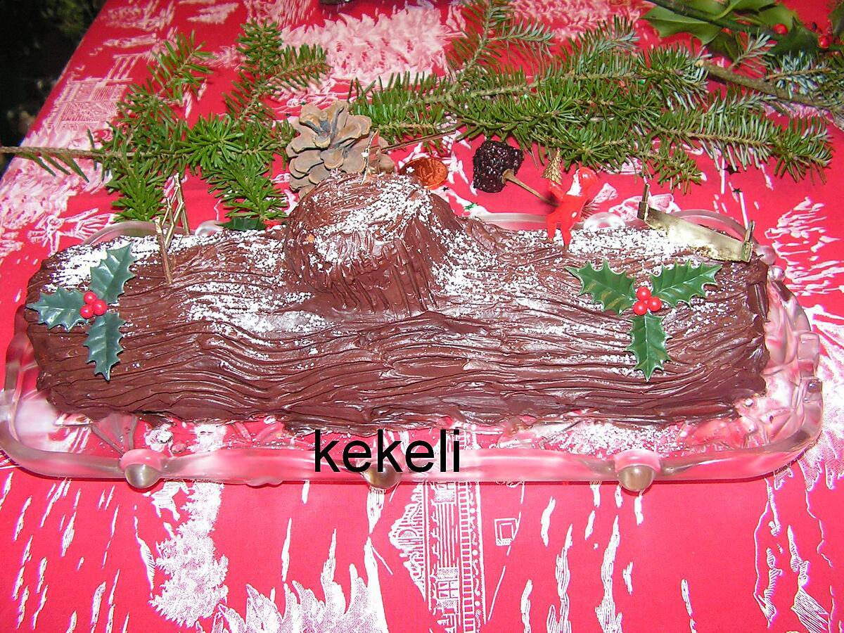 recette Buche de Noël  à la mousse au chocolat noir