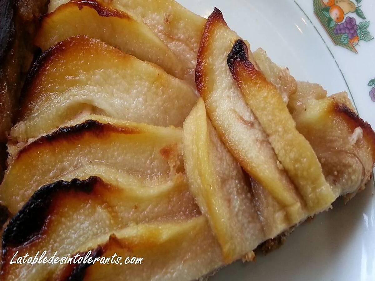 recette TARTE AUX POIRES AUX AMANDES, sans gluten, sans beurre, sans lait, sans sucre