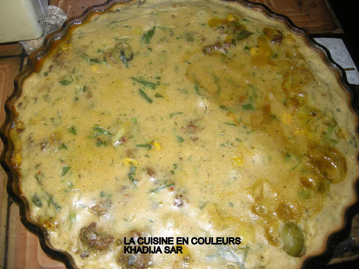 recette Quiche sans pâte à la viande hachée et aux légumes