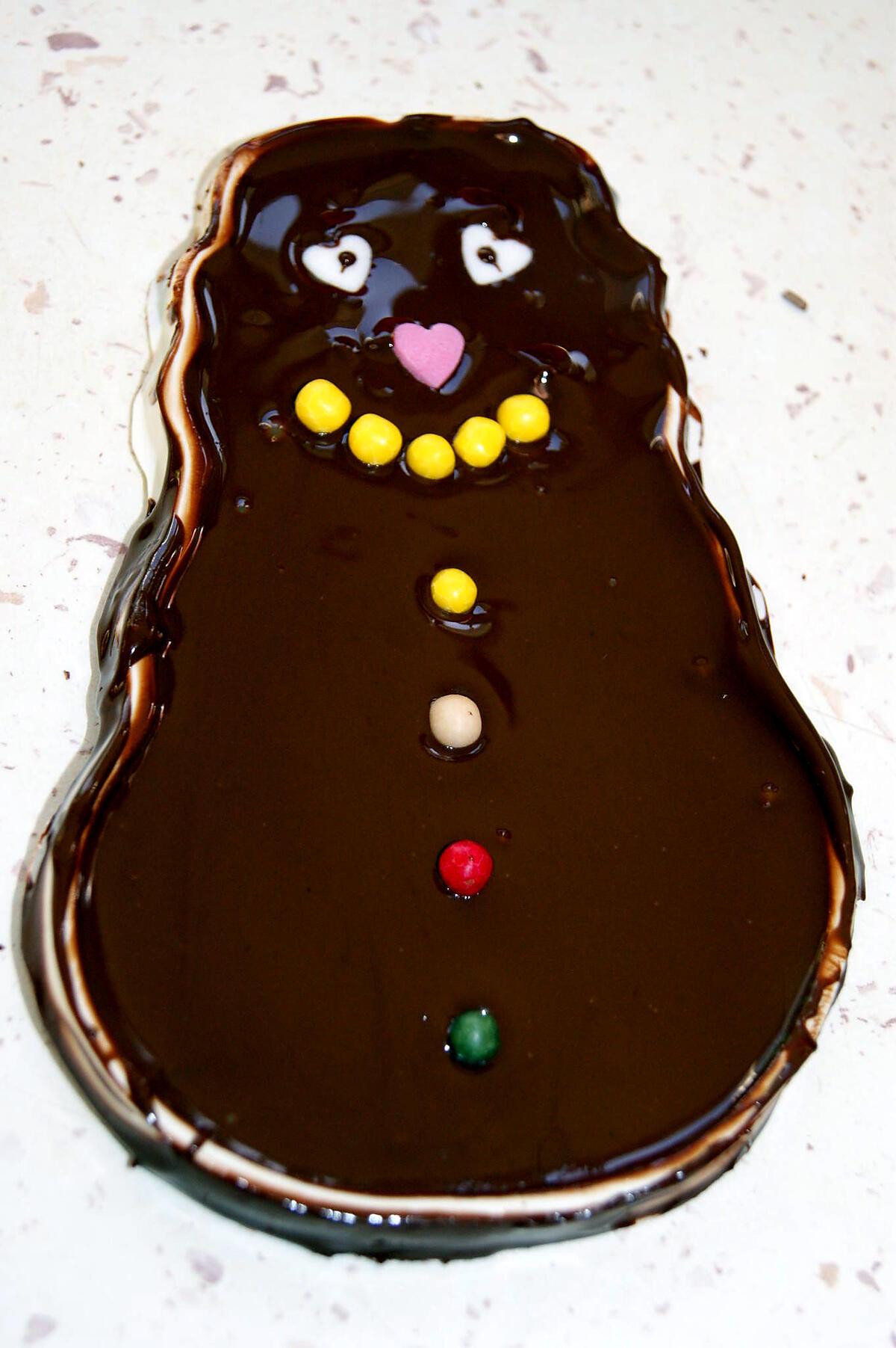 recette Bonhomme de neige au chocolat noir (ou barbapapa comme dit Flora)