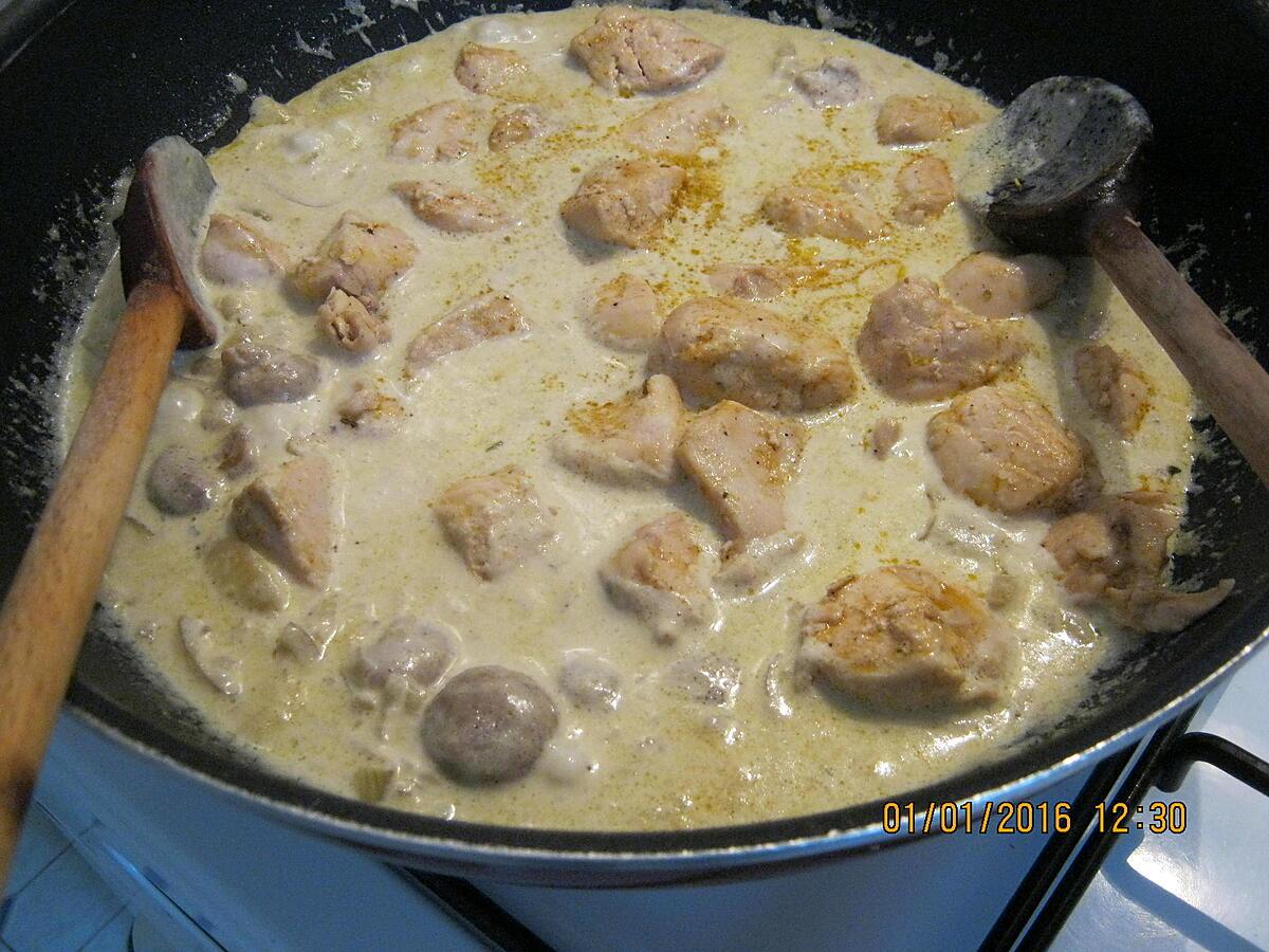 recette poulet a la créme et champignons