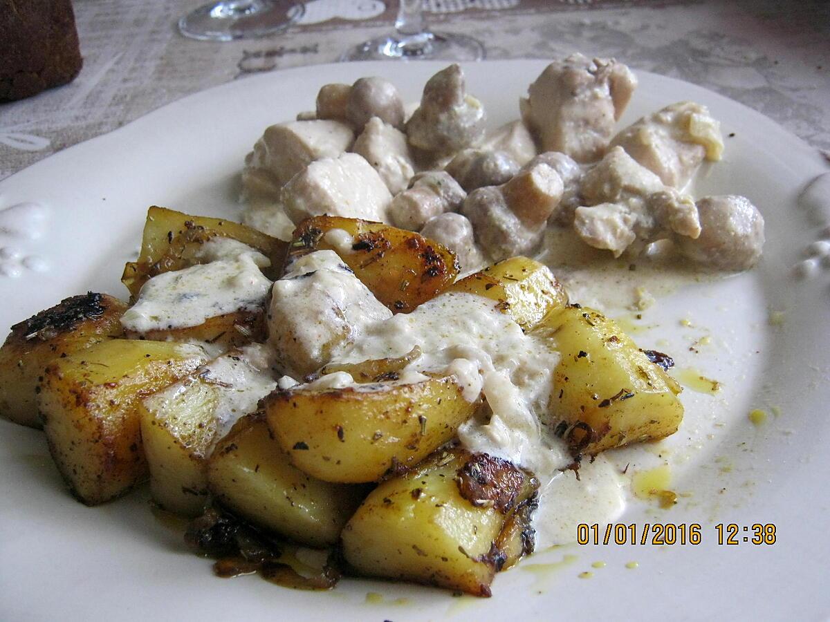 recette poulet a la créme et champignons