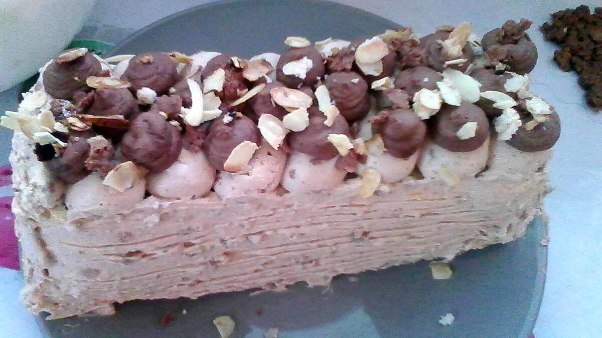 recette bûche praliné chocolat