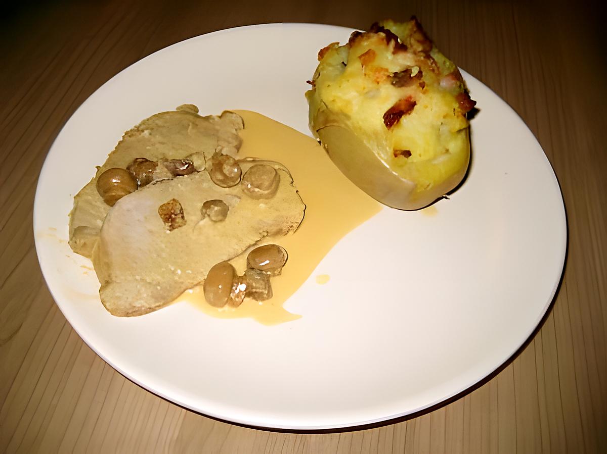 recette Rôti de porc champignon crème au cognac