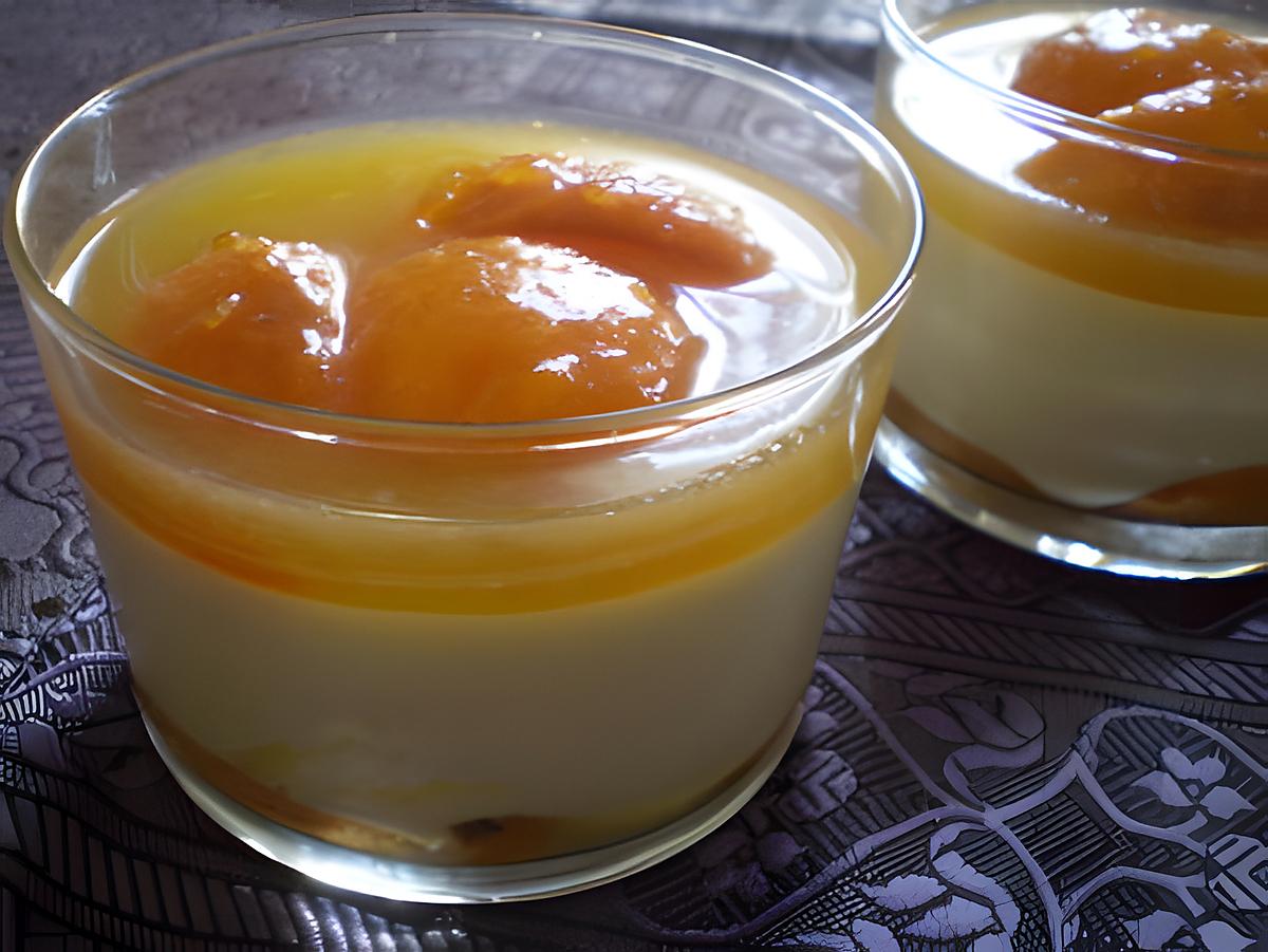 recette Splendide Verrine: Crème de calissons (maison) et oreillons d'abricots confits