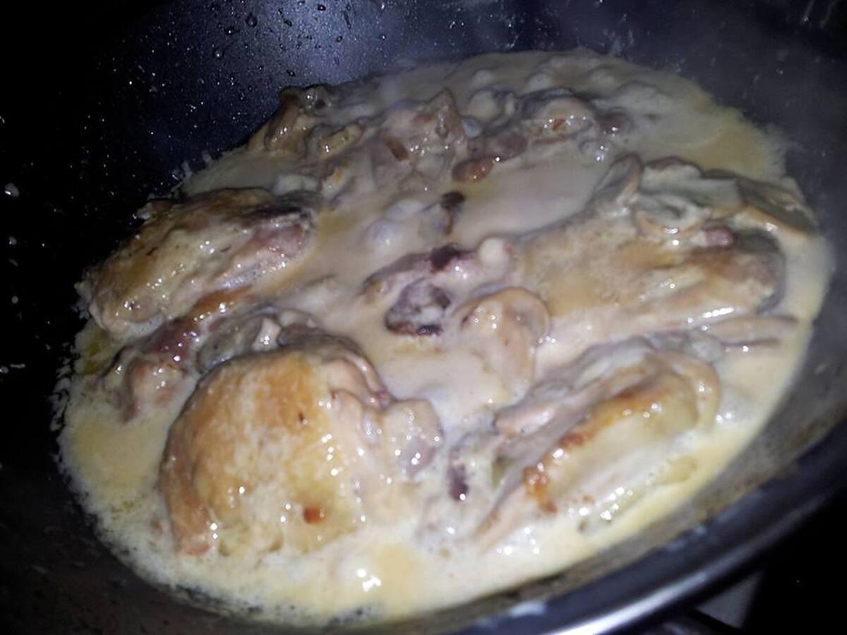 recette Poulet sauce à la créme de champignons