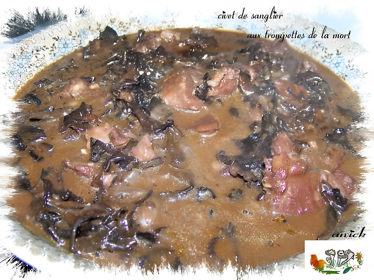 recette civet de sanglier aux trompettes de la mort