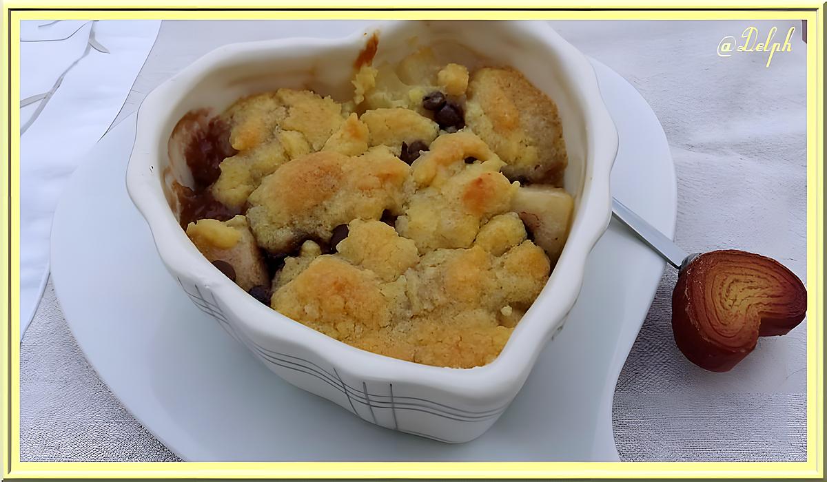 recette Crumble poires chocolat