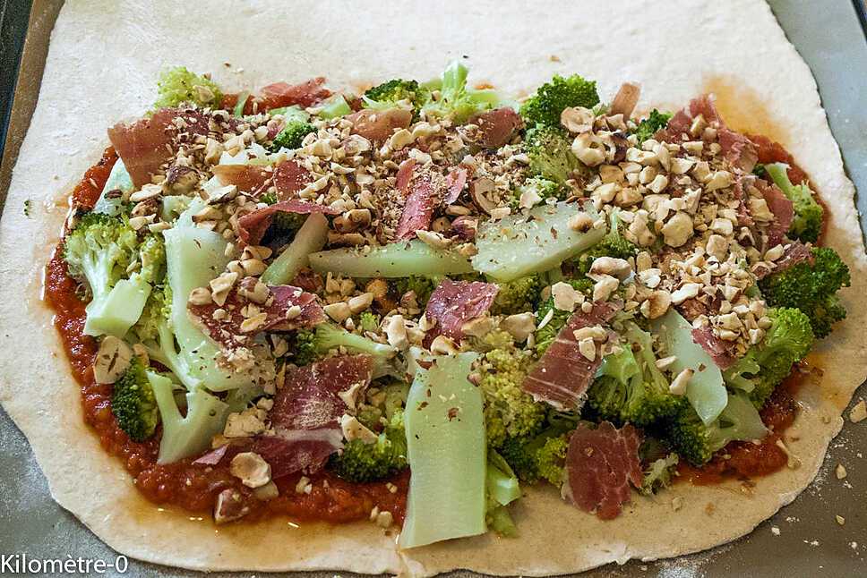 recette Calzone aux brocolis, noisettes et jambon