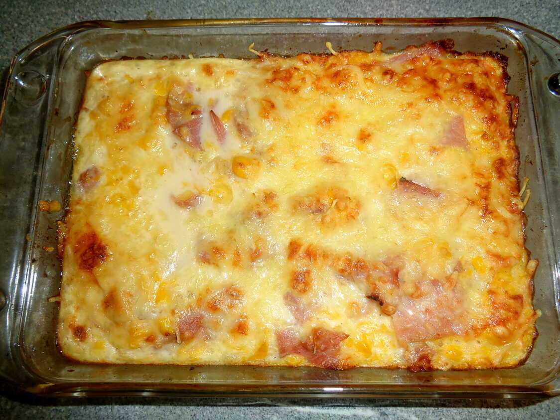 Recette de Gratin de mais au jambon