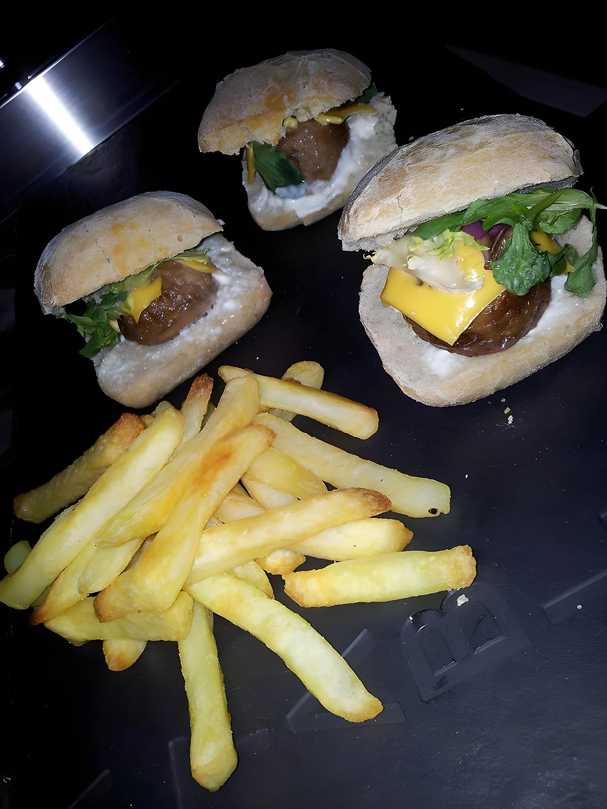 recette Mini burger aux boulettes de viande et cheddar