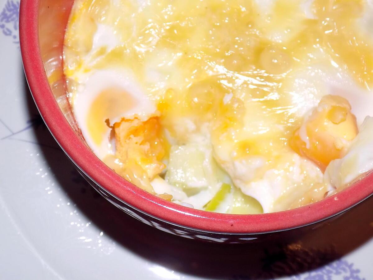 recette Oeuf cocotte poireau et tome de savoie