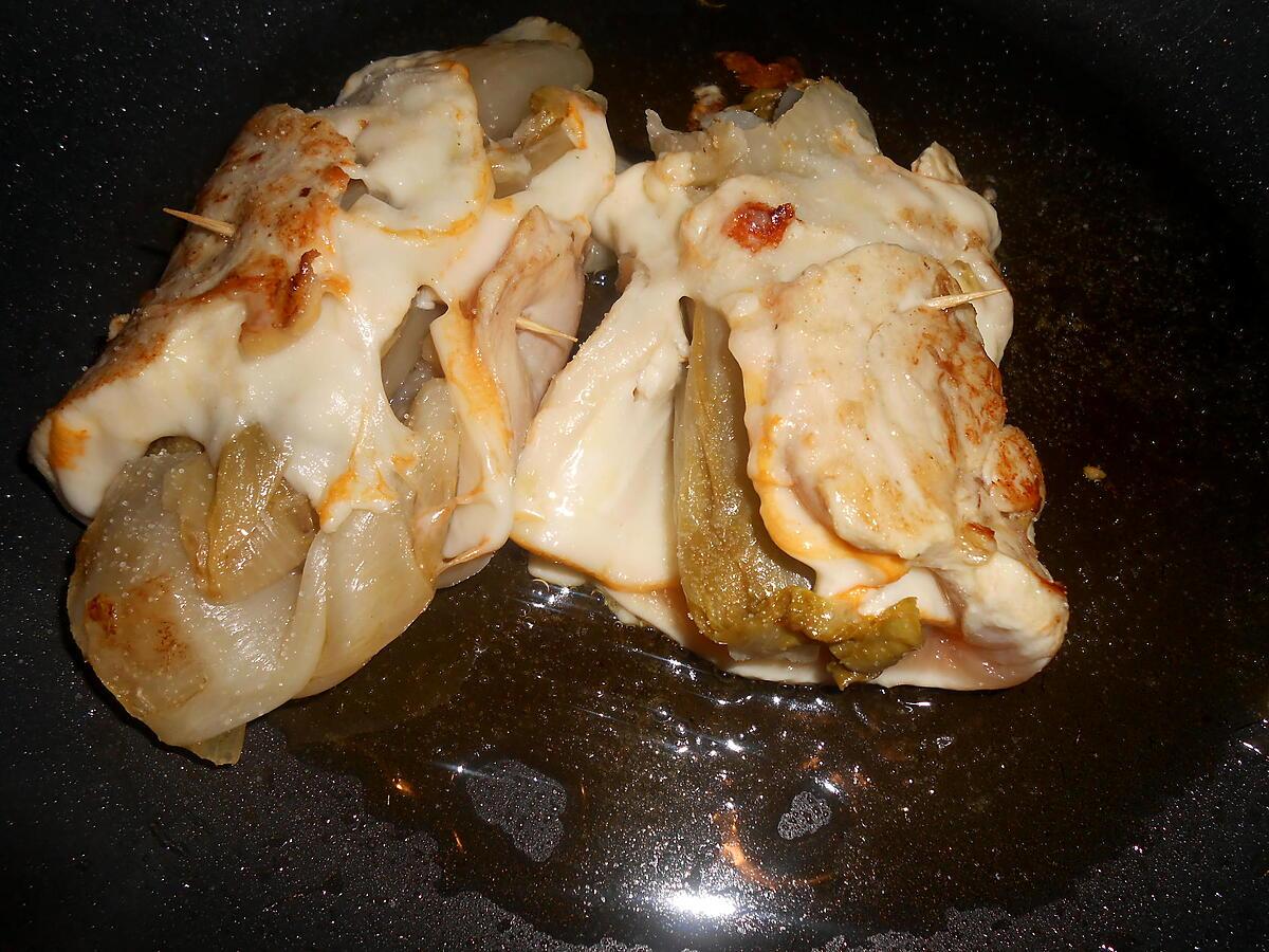 recette INVOLTINI DE POULET AUX ENDIVES ET PORT SALUT