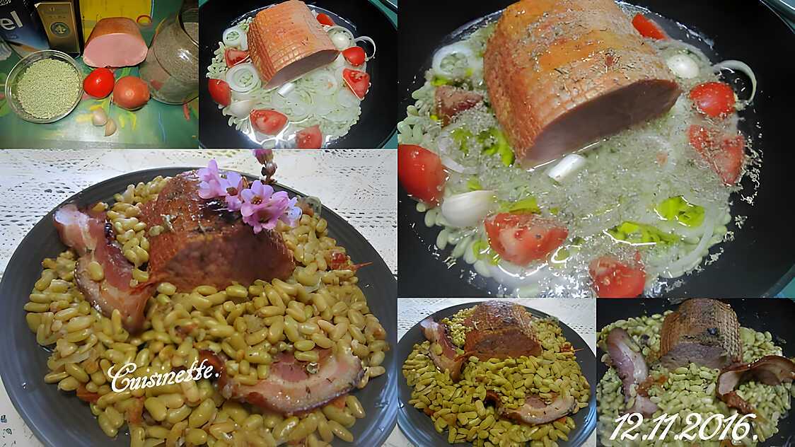 Recette de Rôti kassler aux flageolets.