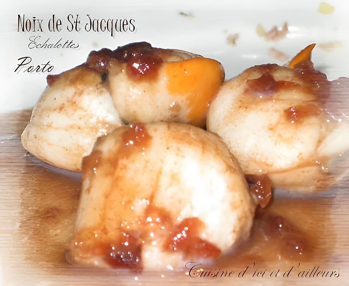 recette Noix de st Jacques au porto et aux échalotes