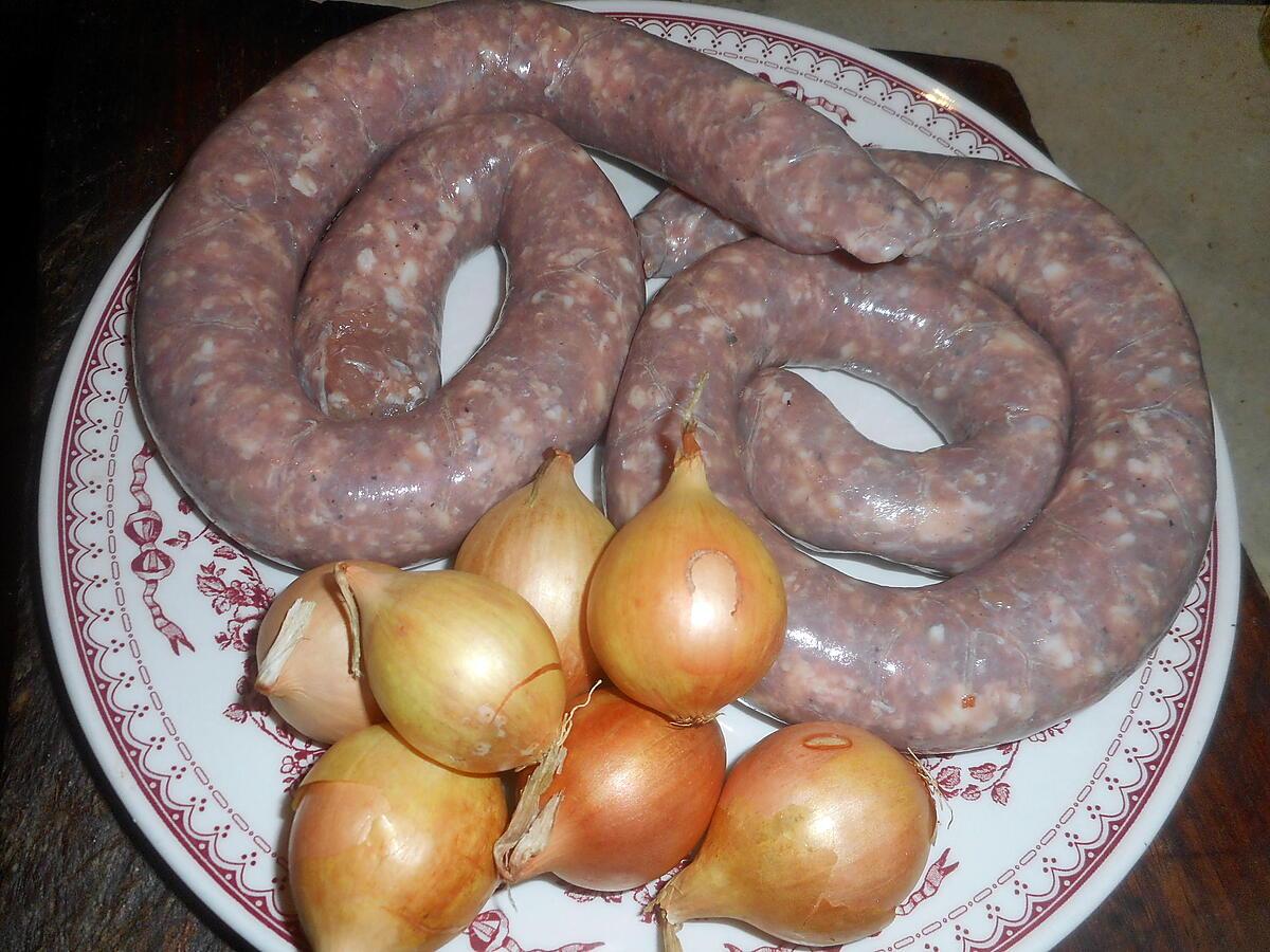 recette Brasse de saucisse aux choux de bruxelles et pommes de terre