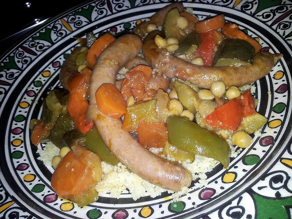 recette Couscous au chipolatas et petit légumes