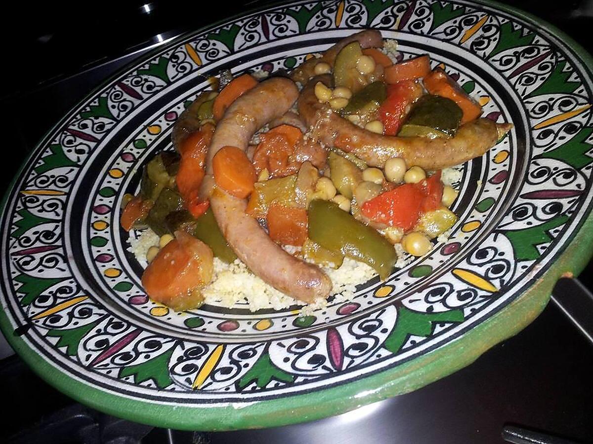 recette Couscous au chipolatas et petit légumes