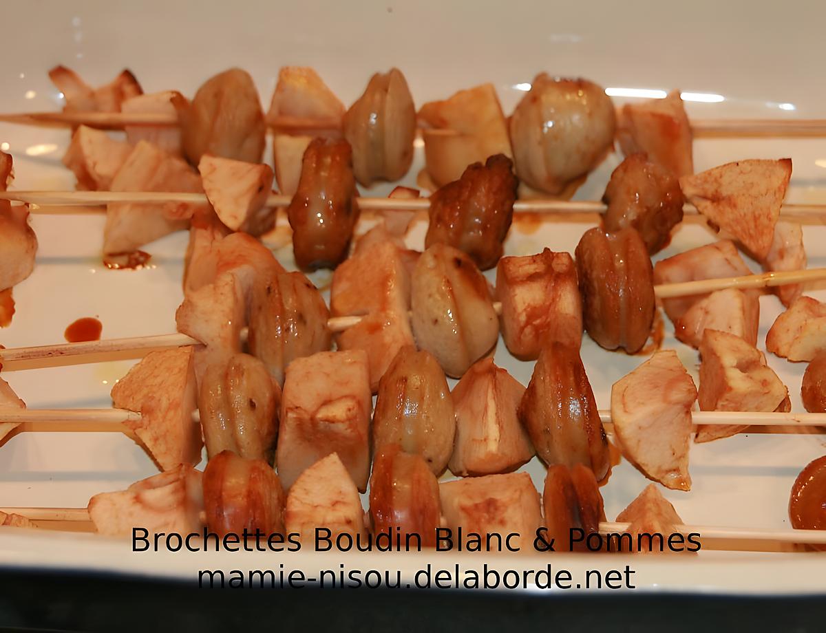 recette Boudin Blanc & Pommes en Brochettes