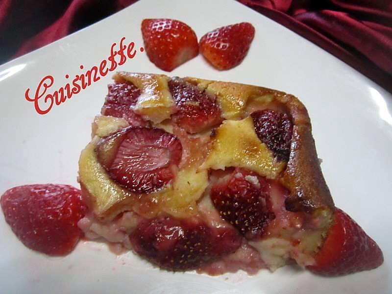 recette Clafoutis aux fraises et crème fraiche.