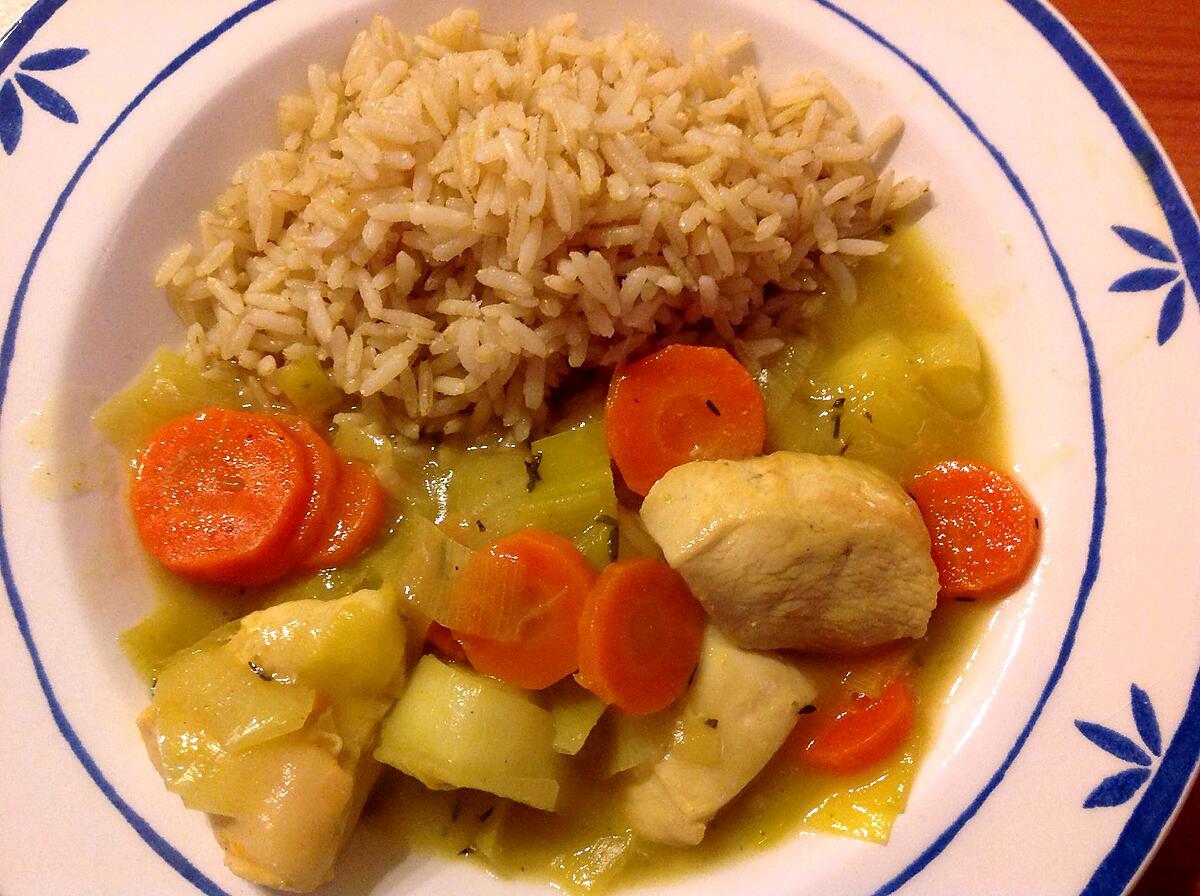 recette Cocotte de légumes au curry et poulet.