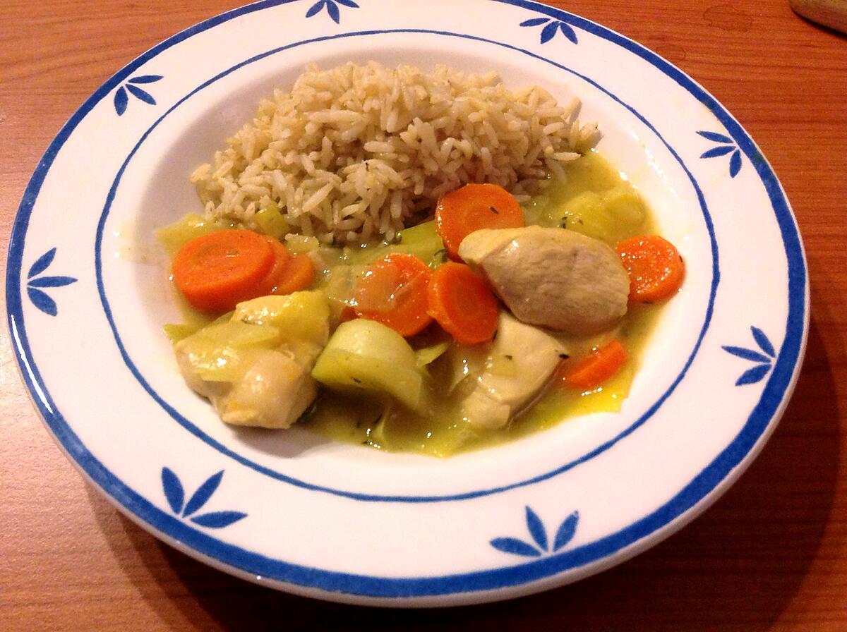 recette Cocotte de légumes au curry et poulet.