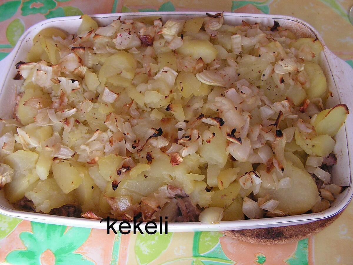 recette Gratin de pomme de terre au jarret de porc